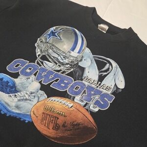 Vintage Dallas Cowboys Fruit of the Loom Sweatshirt Black Mens XXL NFL Graphic